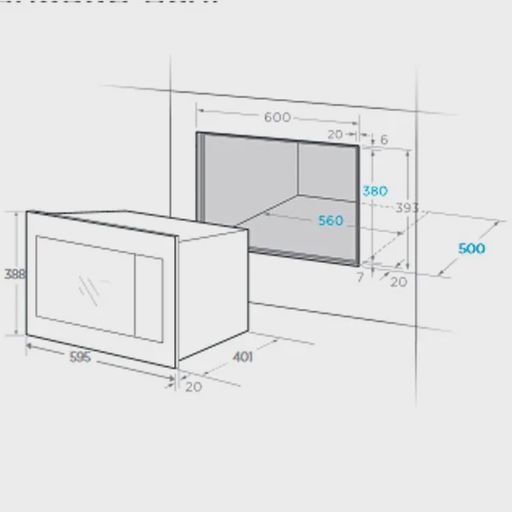 Встраиваемая Микроволновая печь Midea TG925B8D-BL